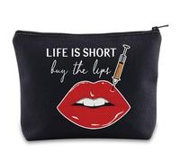 Estetica Infermiera Trucco Sacchetto di Chirurgia Plastica Infermiera Regalo La Vita È Breve Acquista Le Labbra Estetica Infermiera Zipper Bag, È breve Regno Unito
