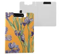 Estetica Iris Arancione Pieghevole Appunti Orizzontale e Verticale Doppia Clip Board con Copertura Appunti Folio Raccoglitore Forniture Insegnanti