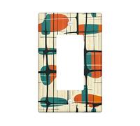 Estetica moderna copertura interruttore blocco di colore piastra da parete 1 banda singola Rocker, piastra elettrica geometrica metà secolo per camera da letto bagno, 70S Funky Dimensioni standard