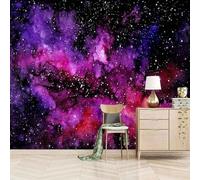 Estetica Semplice Stella Viola Via Lattea 3D Carta Da Parati Facile Installare Mobili Sfondi Ufficio Divano Camera Letto Sfondo Decorazione Murale-250cm×170cm