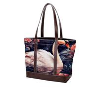 Estetica Swan-1442 Moda Lavato Durevole Borsa Della Borsa In Pelle per Le Donne Top Handle Signore Borse A Tracolla con Tasche Cerniera, Multicolore 08, 33.8x12x31cm/13.3x4.7x12.2 in