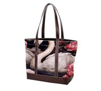 Estetica Swan-1442 Moda Lavato Durevole Borsa Della Borsa In Pelle per Le Donne Top Handle Signore Borse A Tracolla con Tasche Cerniera, Multicolore 06, 33.8x12x31cm/13.3x4.7x12.2 in