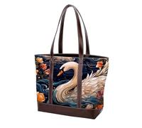 Estetica Swan-1475 Moda Lavato Durevole Borsa Della Borsa In Pelle per Le Donne Top Handle Signore Borse A Tracolla con Tasche Cerniera, Multicolore 02, 33.8x12x31cm/13.3x4.7x12.2 in