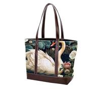 Estetica Swan-1475 Moda Lavato Durevole Borsa Della Borsa In Pelle per Le Donne Top Handle Signore Borse A Tracolla con Tasche Cerniera, Multicolore 09, 33.8x12x31cm/13.3x4.7x12.2 in