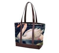 Estetica Swan-1475 Moda Lavato Durevole Borsa Della Borsa In Pelle per Le Donne Top Handle Signore Borse A Tracolla con Tasche Cerniera, Multicolore 03, 33.8x12x31cm/13.3x4.7x12.2 in