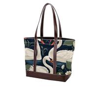 Estetica Swan-1475 Moda Lavato Durevole Borsa Della Borsa In Pelle per Le Donne Top Handle Signore Borse A Tracolla con Tasche Cerniera, Multicolore 08, 33.8x12x31cm/13.3x4.7x12.2 in