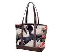 Estetica Swan-1475 Moda Lavato Durevole Borsa Della Borsa In Pelle per Le Donne Top Handle Signore Borse A Tracolla con Tasche Cerniera, Multicolore 07, 33.8x12x31cm/13.3x4.7x12.2 in