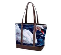 Estetica Swan-1475 Moda Lavato Durevole Borsa Della Borsa In Pelle per Le Donne Top Handle Signore Borse A Tracolla con Tasche Cerniera, Multicolore 01, 33.8x12x31cm/13.3x4.7x12.2 in
