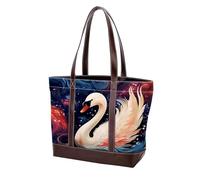 Estetica Swan-1475 Moda Lavato Durevole Borsa Della Borsa In Pelle per Le Donne Top Handle Signore Borse A Tracolla con Tasche Cerniera, Multicolore 10, 33.8x12x31cm/13.3x4.7x12.2 in