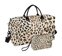 Estetica unica borsa in tela leopardata dorata grande borsa da trasporto aeroporto grande borsa da palestra con borsa da toilette per allenamento pieghevole