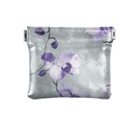 Estetica Viola Orchidea Donna In Pelle Moneta Borsa Fancy Mini Portamonete Borse per Donne Ragazzi Ragazze, Orchidea viola estetica, 4.33"(L) x 3.74"(W) x 0.39"(H), classico