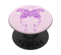 Estetica Y2K Farfalla Anni 2000s Gen Z Viola Millennial Pink PopSockets PopGrip Adesivo