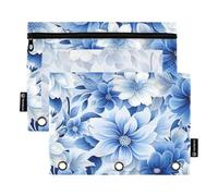 Esteticas Astuccio in plastica per matite con finestra trasparente per bambini, con finestra trasparente, finestra trasparente e occhielli, cartelle tascabili per 3 forniture per ufficio