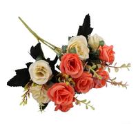Estetico 12 rose artificiali in una bella composizione perfetta tocco floreale per ogni occasione o spazio (arancione)