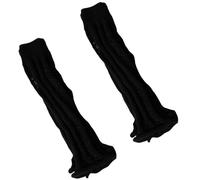 Estetico Donne Svasato Larghi Scaldamuscoli Calzini Senza Piedi Punk Strappato Foro Lavorato A Maglia Slouchy Leg Covers Manica Streetwear Tinta unita Strappato Knit Warmers, Nero , Taglia unica