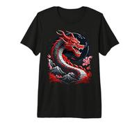 Estetico Drago Giapponese Asiatico Giappone Anime Maglietta Premium