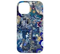 Estetico Evil Eyes Blue Art Collage Custodia per iPhone 14