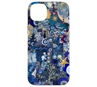 Estetico Evil Eyes Blue Art Collage Custodia per iPhone 14 Plus