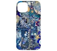 Estetico Evil Eyes Blue Art Collage Custodia per iPhone 15 Plus