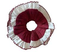 Estetico Pizzo Scrunchies Elastico Doppio Strato Corda Dei Capelli Festa di Nozze Spiaggia Copricapo Grandi Panini Elastico Dei Capelli Per Formale