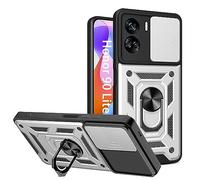 ESTH® Cover per Honor 90 Lite 5G con Custodia per Fotocamera Scorrevole e Supporto ad Anello [Custodia Paraurti Compatibile con Supporto Magnetico per Auto], Argento
