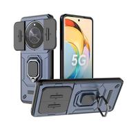 ESTH® Cover per Honor Magic6 Lite 5G/Honor X9b con Custodia per Fotocamera Scorrevole e Supporto ad Anello [Custodia Paraurti Compatibile con Supporto Magnetico per Auto], Blu