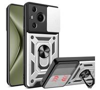 ESTH® Cover per Huawei Pura 70 5G con Custodia per Fotocamera Scorrevole e Supporto ad Anello [Custodia Paraurti Compatibile con Supporto Magnetico per Auto], Argento