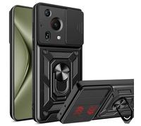 ESTH® Cover per Huawei Pura 70 Ultra 5G con Custodia per Fotocamera Scorrevole e Supporto ad Anello [Custodia Paraurti Compatibile con Supporto Magnetico per Auto], Nero