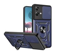 ESTH® Cover per Motorola Edge 40 Neo con Custodia per Fotocamera Scorrevole e Supporto ad Anello [Custodia Paraurti Compatibile con Supporto Magnetico per Auto], Blu