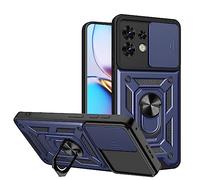 ESTH® Cover per Motorola Edge 40 Pro con Custodia per Fotocamera Scorrevole e Supporto ad Anello [Custodia Paraurti Compatibile con Supporto Magnetico per Auto], Blu