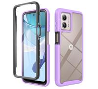 ESTH® Cover per Motorola Moto E14/Moto G24/G04/G04s Custodia in Silicone a Antiurto 360° con Protezione dello Schermo, Rugged Doppia Bumper Trasparente Case Integrale Cover, Viola chiaro