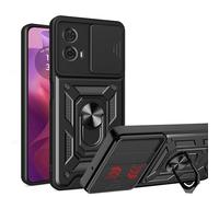 ESTH® Cover per Motorola Moto G Stylus 5G (2024) con Custodia per Fotocamera Scorrevole e Supporto ad Anello [Custodia Paraurti Compatibile con Supporto Magnetico per Auto], Nero