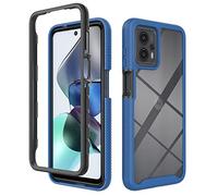 ESTH® Cover per Motorola Moto G13/G23 Custodia in Silicone a Antiurto 360°, Rugged Doppia Bumper Trasparente Case Integrale Cover per Motorola Moto G13/G23, Blu Scuro