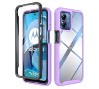 ESTH® Cover per Motorola Moto G14 Custodia in Silicone a Antiurto 360° con Protezione dello Schermo, Rugged Doppia Bumper Trasparente Case Integrale Cover, Viola chiaro