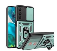 ESTH® Cover per Motorola Moto G42 con Custodia per Fotocamera Scorrevole e Supporto ad Anello [Custodia Paraurti Compatibile con Supporto Magnetico per Auto], Verde