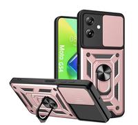 ESTH® Cover per Motorola Moto G54 5G con Custodia per Fotocamera Scorrevole e Supporto ad Anello [Custodia Paraurti Compatibile con Supporto Magnetico per Auto], Oro rosa