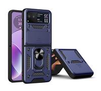 ESTH® Cover per Motorola Razr 40 con Custodia per Fotocamera Scorrevole e Supporto ad Anello [Custodia Paraurti Compatibile con Supporto Magnetico per Auto], Blu