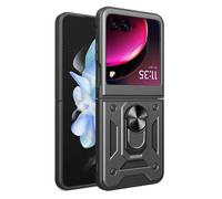 ESTH® Cover per Motorola Razr 40 Ultra con Custodia per Fotocamera Scorrevole e Supporto ad Anello [Custodia Paraurti Compatibile con Supporto Magnetico per Auto], Nero