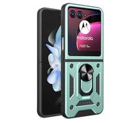 ESTH® Cover per Motorola Razr 40 Ultra con Custodia per Fotocamera Scorrevole e Supporto ad Anello [Custodia Paraurti Compatibile con Supporto Magnetico per Auto], Verde