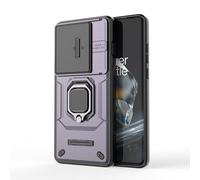 ESTH® Cover per OnePlus 12 5G con Custodia per Fotocamera Scorrevole e Supporto ad Anello [Custodia Paraurti Compatibile con Supporto Magnetico per Auto], Viola