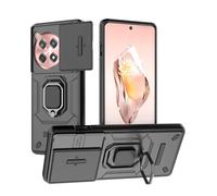 ESTH® Cover per OnePlus 12R/Ace 3 con Custodia per Fotocamera Scorrevole e Supporto ad Anello [Custodia Paraurti Compatibile con Supporto Magnetico per Auto], Nero