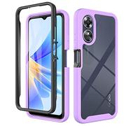 ESTH® Cover per Oppo A17 Custodia in Silicone a Antiurto 360° con Protezione dello Schermo, Rugged Doppia Bumper Trasparente Case Integrale Cover, Viola chiaro