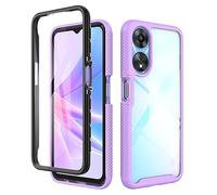 ESTH® Cover per Oppo A78 5G 6.56" Custodia in Silicone a Antiurto 360° con Protezione dello Schermo, Rugged Doppia Bumper Trasparente Case Integrale Cover, Viola chiaro