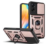 ESTH® Cover per Oppo A98 5G con Custodia per Fotocamera Scorrevole e Supporto ad Anello [Custodia Paraurti Compatibile con Supporto Magnetico per Auto], Oro rosa