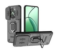 ESTH® Cover per Realme 12 5G/Realme 12x 5G con Custodia per Fotocamera Scorrevole e Supporto ad Anello [Custodia Paraurti Compatibile con Supporto Magnetico per Auto], Nero
