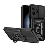 ESTH® Cover per Realme C51 4G con Custodia per Fotocamera Scorrevole e Supporto ad Anello [Custodia Paraurti Compatibile con Supporto Magnetico per Auto], Nero