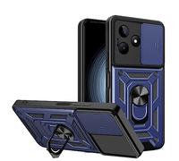 ESTH® Cover per Realme C53 4G/Narzo N53 4G con Custodia per Fotocamera Scorrevole e Supporto ad Anello [Custodia Paraurti Compatibile con Supporto Magnetico per Auto], Blu
