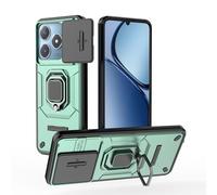 ESTH® Cover per Realme C61 4G/Realme C63 4G con Custodia per Fotocamera Scorrevole e Supporto ad Anello [Custodia Paraurti Compatibile con Supporto Magnetico per Auto], Verde