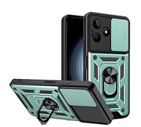 ESTH® Cover per Realme C61 4G/Realme C63 4G con Custodia per Fotocamera Scorrevole e Supporto ad Anello [Custodia Paraurti Compatibile con Supporto Magnetico per Auto], Verde
