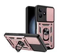 ESTH® Cover per Realme C61 4G/Realme C63 4G con Custodia per Fotocamera Scorrevole e Supporto ad Anello [Custodia Paraurti Compatibile con Supporto Magnetico per Auto], Oro rosa